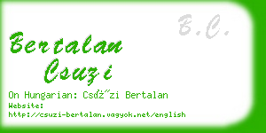 bertalan csuzi business card